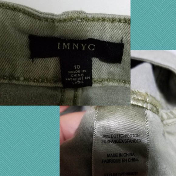 Isaac Mizrahi Sage Green High Rise Ankle Jeans - Picture 5 of 6